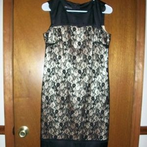 Women's IN Studio cocktail black gold dress size 8